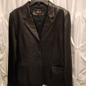 Women's Dark Brownish Black Leather Jacket.New. Perfect. Never Worn.